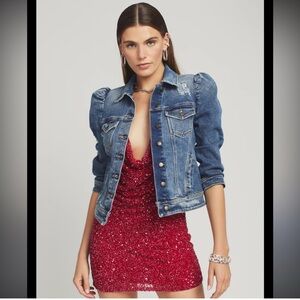 Retrofete Ada Puffed Shoulder Denim Jacket, XS, EUC